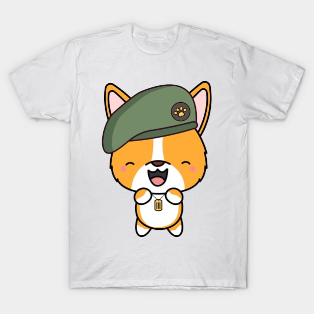 Green Beret Corgi T-Shirt by Pet Station